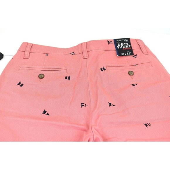 Nautica Men's Salmon Stretch Classic Fit Sailing Flags Deck Shorts Size 30 NWT - Picture 9 of 9